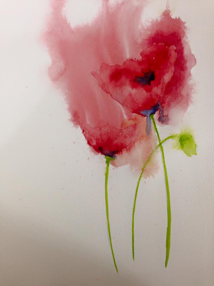 "Poppies" - watercolor; Weena Alba-Contreras, May 2015
